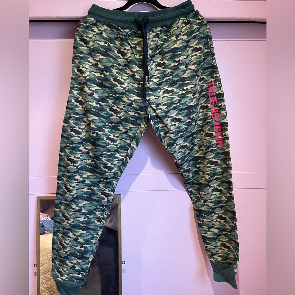 True Religion Green Camo Sweatpants